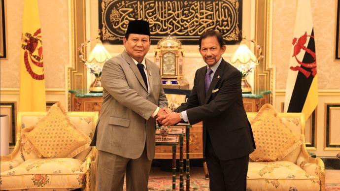 Menter Pertahanan Prabowo Subianto dan Raja Brunei Darussalam Sultan Hassanal Bolkiah. 