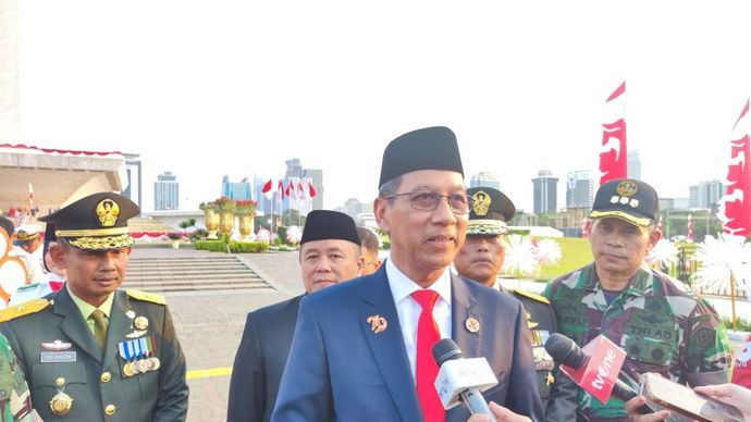 Kepala Sekretariat Presiden (Kasetpres) Heru Budi Hartono saat ditemui di lapangan Monumen Nasional pada Sabtu (31/7/2024).