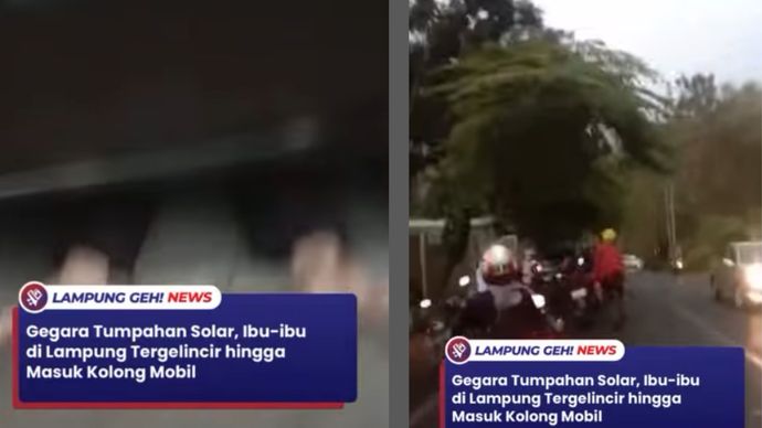 Ibu-ibu masuk kolong mobil