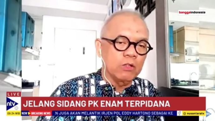 Ahli Hukum Pidana dari Universitas Trisakti Abdul Fickar Hadjar dalam dialog Breaking News Sidang PK enam terpidana kasus Vina di NusantaraTV/tangkapan layar NTV