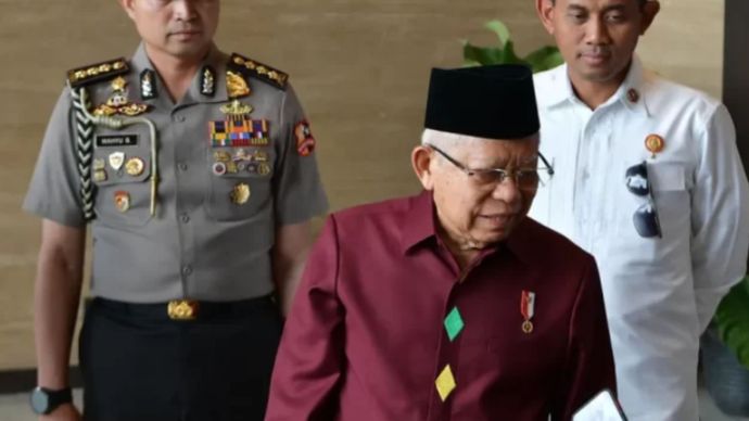 Wakil Presiden (Wapres) K.H. Ma&rsquo;ruf Amin baru saja mengikuti Sidang Kabinet Paripurna terakhir yang dipimpin Presiden Joko Widodo di Istana Garuda, Ibu Kota Nusantara (IKN), <b>(Dokumentasi Wapres RI)</b>