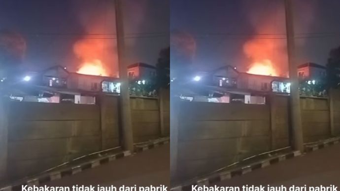 kebakaran pabrik di sukabumi