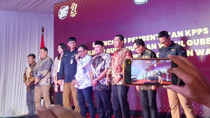 Launching Pembentukan KPPS untuk Pilkada Tahun 2024. <b>(Ntvnews.id/Adiansyah)</b>