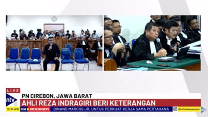 Pakar Psikologi Forensik Reza Indragiri Amriel menjadi saksi dalam Sidang PK enam terpidana kasus Vina/tangkapan layar NTV