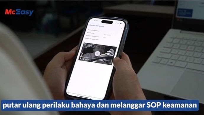 Penggunaan TrackVision memungkinkan operator untuk memutar ulang rekaman perilaku bahaya yang melanggar SOP keamanan.