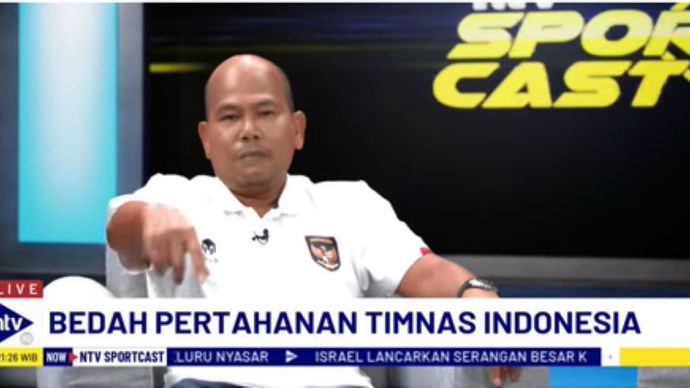 Mantan pemain timnas Indonesia, Patar Tambunan di acara SportCast NusantaraTV/tangkapan layar NTV