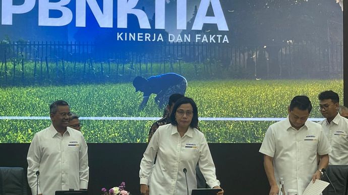 Menteri Keuangan (Menkeu) Sri Mulyani dalam konferensi pers APBN KITA edisi September 2024 (Ntvnews.id-Muslimin Trisyuliono).