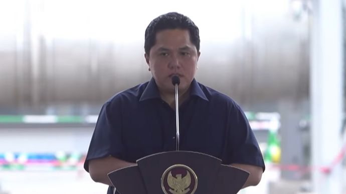 Menteri BUMN Erick Thohir di Smelter Freeport Gresik