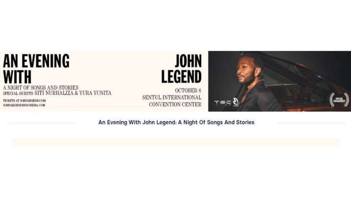 Konser Musisi internasional, John Legend. <b>(Dok.johnlegend.com)</b>