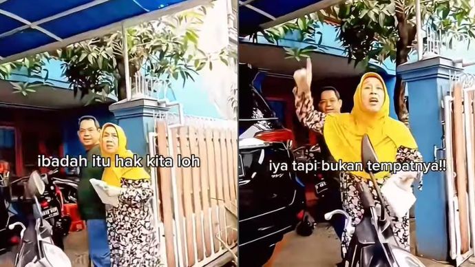 Seorang oknum Aparatur Sipil Negara (ASN) yang diduga melarang tetangganya untuk beribadah di rumah