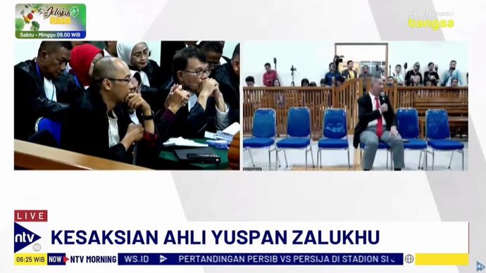 Ahli kecelakaan lalu lintas, Yuspan Zalukhu, dihadirkan tim kuasa hukum enam terpidana kasus Vina dalam sidang lanjutan PK di Pengadilan Negeri (PN) Cirebon, Jawa Barat, pada Senin (23/9/2024). 