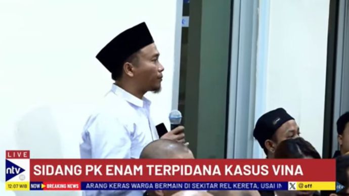 Terpidana kasus Vina, Eko Ramadhani menanggapi kesaksian saksi fakta Titin Prialianti/tangkapan layar NTV