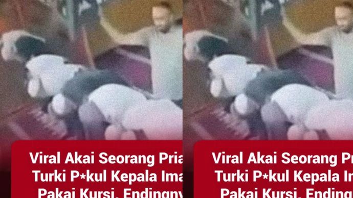 pria pukul kepala imam salat