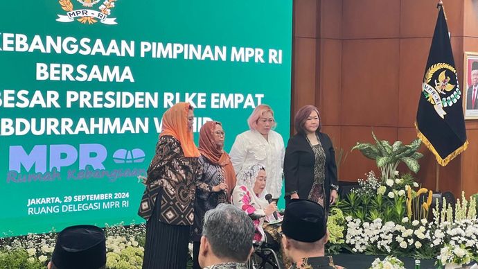 Keluarga Presiden ke-4 RI Abdurrahman Wahid alias Gus Dur di silaturahmi kebangsaan bersama MPR. 