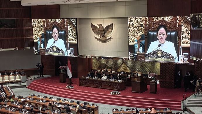 Rapat Paripurna DPR RI Penutupan Masa Sidang I Tahun Sidang 2024&mdash;2025 Keanggotaan DPR RI 2019&mdash;2024, Jakarta, Senin (30/9/2024).  <b>(ANTARA/Melalusa Susthira K.)</b>