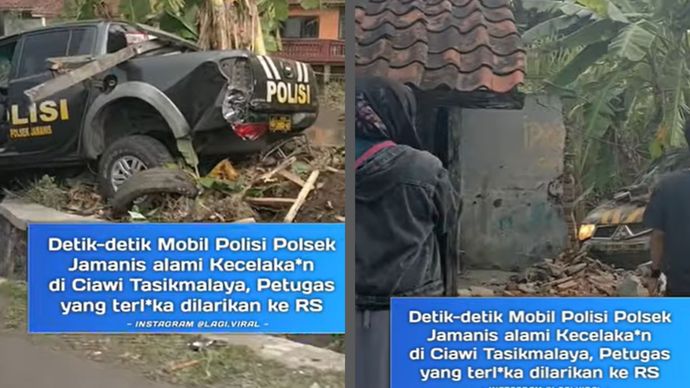 kecelakaan mobil polisi di ciawi