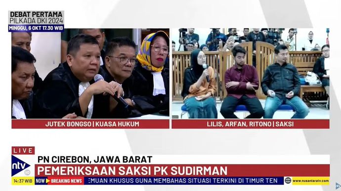 Ritono dan Arfan Maulana Supendi saat menjadi saksi dalam sidang lanjutan PK Sudirman terpidana kasus Vina di Pengadilan Negeri (PN) Cirebon, Jawa Barat, Rabu (2/10/2024). 