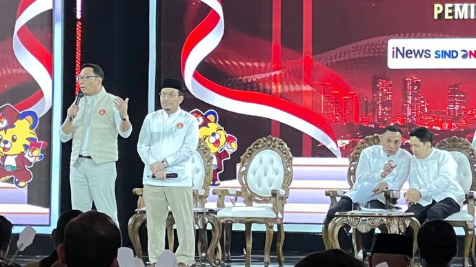 Debat perdana Pilkada Jakarta 2024. 