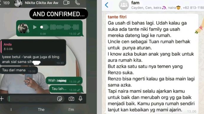 Bukti chat Nikita-Fitri Salhuteru <b>(TikTok)</b>