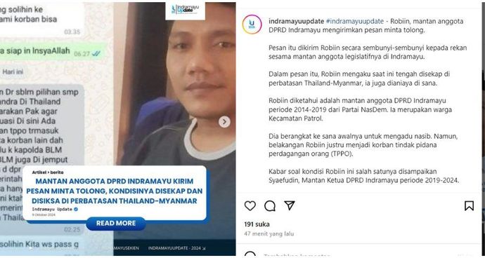 antan Anggota DPRD Indramayu Disekap di Perbatasan Thailand-Myanmar  <b>(Instagram)</b>