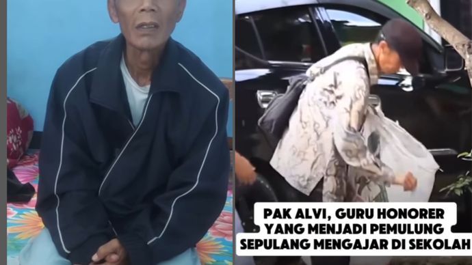 Guru hononer jadi pemulung berangkat umroh
