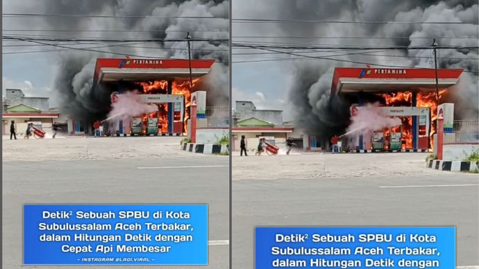 pom bensin di ACEH terbakar