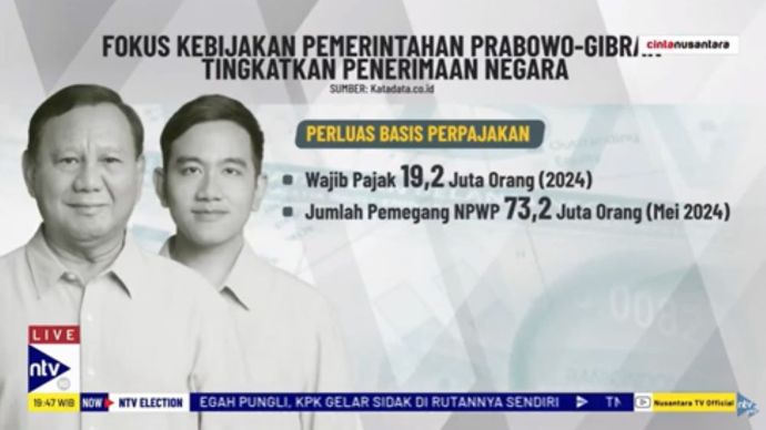 Fokus kebijakan pemerintahan Prabowo- Gibran/tangkapan layar NTV