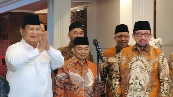 Pimpinan PKS menemui presiden terpilih Prabowo Subianto. (Antara) 