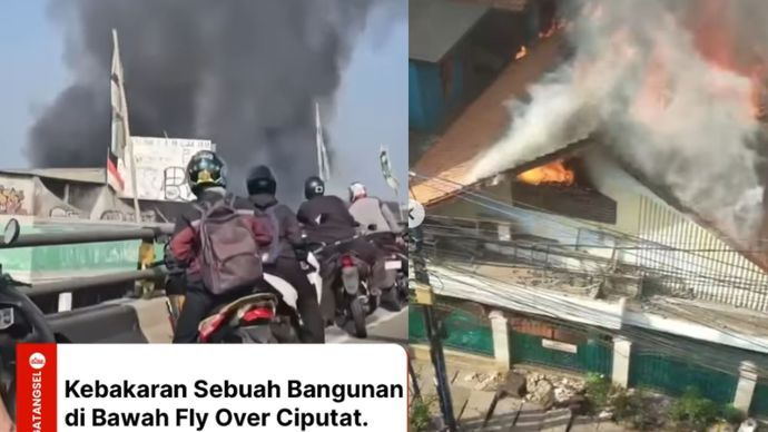 Kebakaran di bawah flyover Ciputat