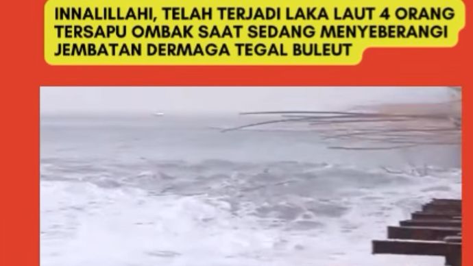 4 orang terseret ombak di Sukabumi