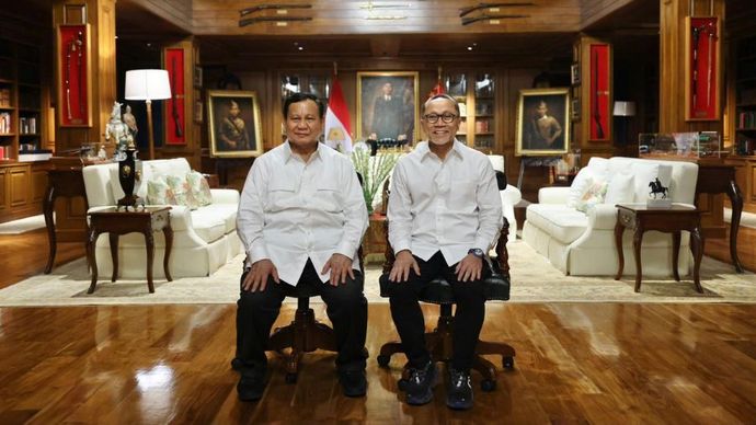 Presiden terpilih, Prabowo Subianto dan Menteri Perdagangan, Zulkifli Hasan.