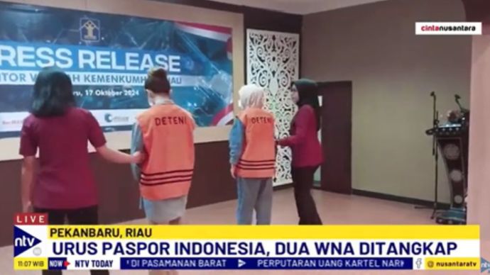 Dua WNA asal Thailand ditangkap karena ingin membuat paspor Indonesia/tangkapan layar NTV