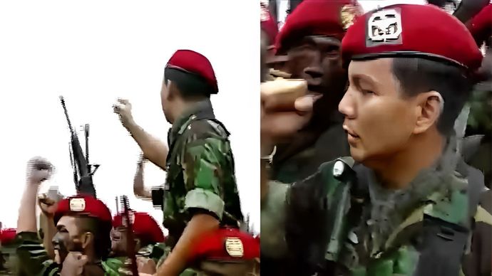 Prabowo Subianto saat itu masih berpangkat Kolonel Infanteri, menutup pendidikan Komando di Pantai Permisan, Cilacap. <b>(Instagram)</b>