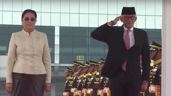 Wakil Presiden Laos Pany Yathotou tiba di Bandara Internasional Soekarno-Hatta (Soetta)/Ist