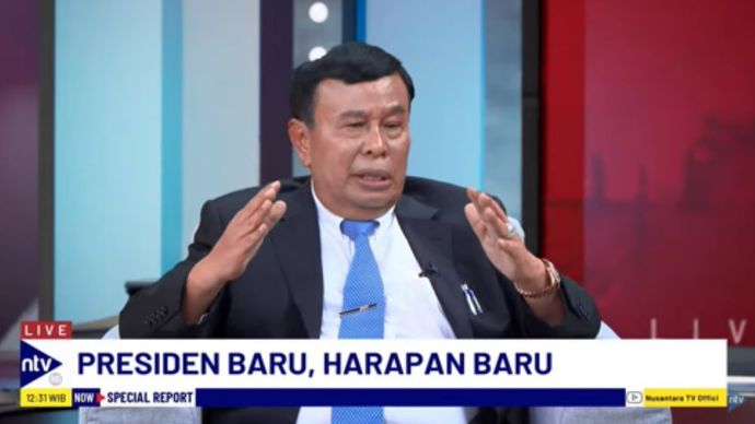 Presiden Komisaris NT Corporation Dr. Ir. Nurdin Tampubolon, M.M dalam Dialog Special Report Pelantikan Presiden dan Wakil Presiden 2024-2029 di NusantaraTV/tangkapan layar NTV