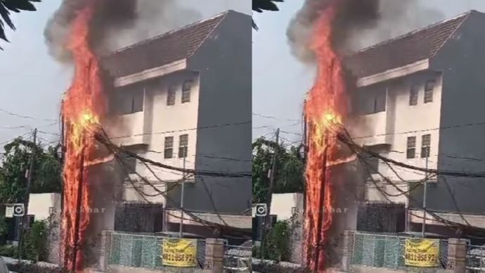 kebakaran kabel di Jalan Musi, Jakarta Pusat, (24/10/2024).