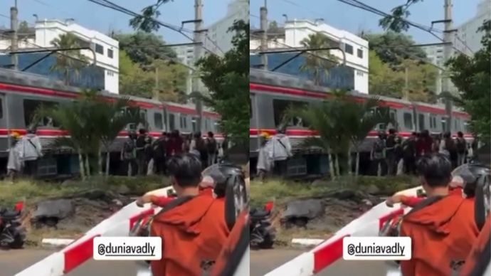 Seorang calon penumpang tewas <b>(INSTAGRAM  dramakrlcommuterline's)</b>