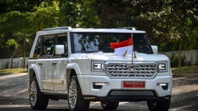 Mobil Maung Garuda Putih Indonesia-1 yang digunakan Presiden Prabowo Subianto. (Foto: Dok/Pindad) 