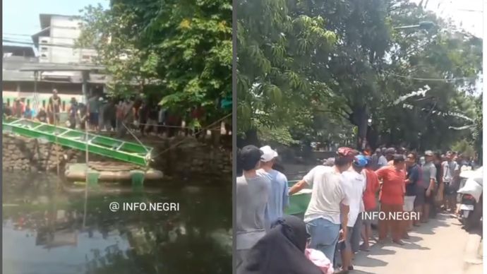 Jembatan atas kali Cakung Ambruk