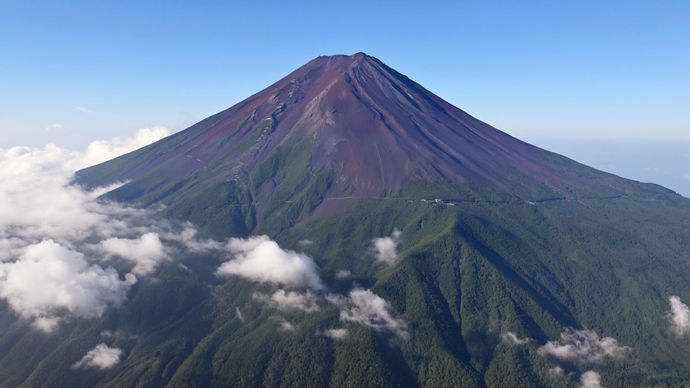 Foto Gunung Fuji pada 10 Oktober 2024.