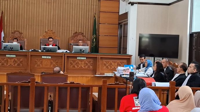 Suasana sidang kasus dugaan sumpah palsu