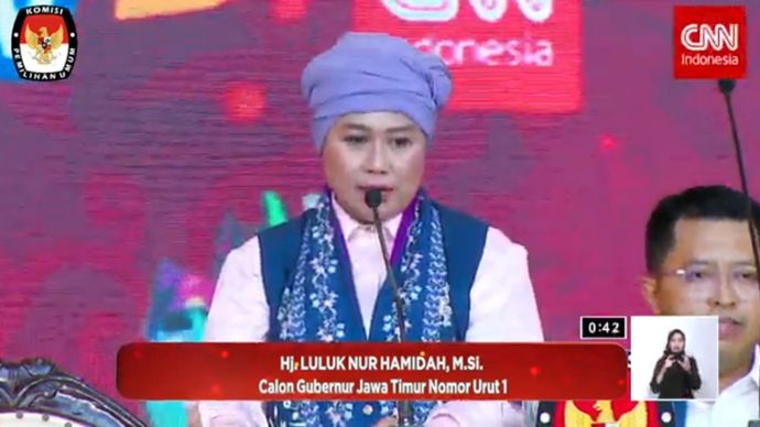 Calon gubernur Jatim Luluk Nur Hamidah. (YouTube) 