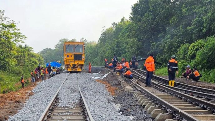 Ilustrasi jalur kereta api. (Antara) 