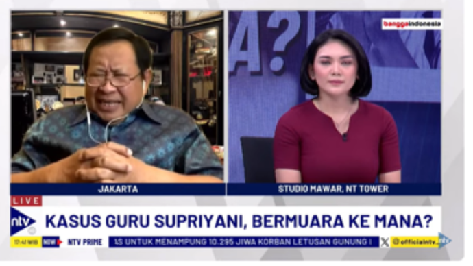 Mantan Kabareskrim Komjen Pol (Purn) Susno Duadji dalam Dialog NTV Prime di NusantaraTV/tangkapan layar NTV 