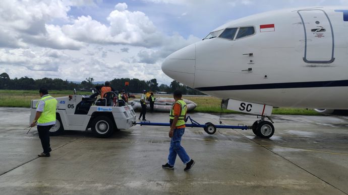 Kemenhub sebut tidak ada korban jiwa akibat insiden pesawat Trigana Air PK YSC jenis Boeing 737-300 sekitar pukul 11. 30 WIT di Bandara Sentani/Ist