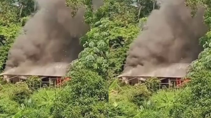 Kebakaran melanda sebuah rumah di Jalan DR. Sumeru, Bogor Barat.