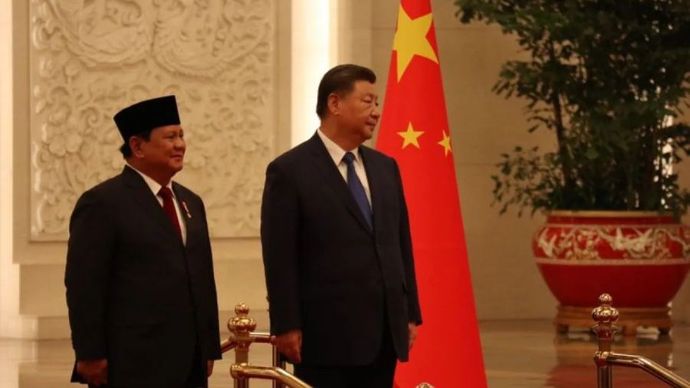 Presiden Prabowo Subianto disambut upacara kenegaraan oleh Presiden China Xi Jinping di Balai Besar Rakyat di Beijing pada Sabtu (09/11/2024).