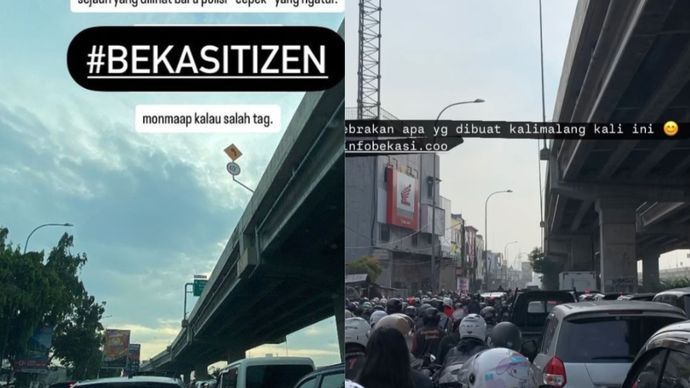 kemacetan panjang di Kalimalang, Bekasi