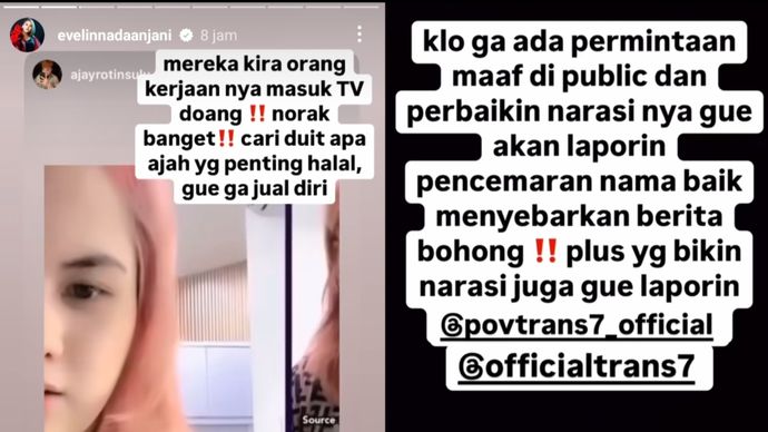 Postingan Evelin Anjani <b>(Instagram)</b>