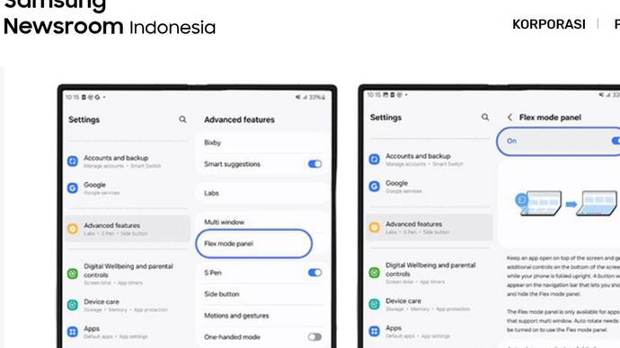 Nyalain Flex mode panel dan coba pengalaman berselancar di dunia maya lebih imersif <b>(DOKUMENTASI WEB SAMSUNG)</b>